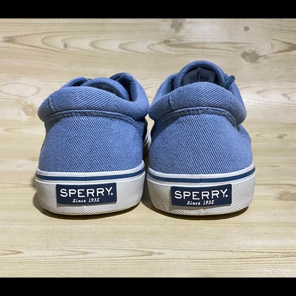 Sperry Top Sider Blue Canvas Lace Up Sneakers 9.5 - Picture 6 of 8
